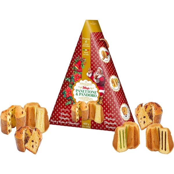 Sortiment aus Mini-Panettones & Pandoros 6 Einheiten 100 g
