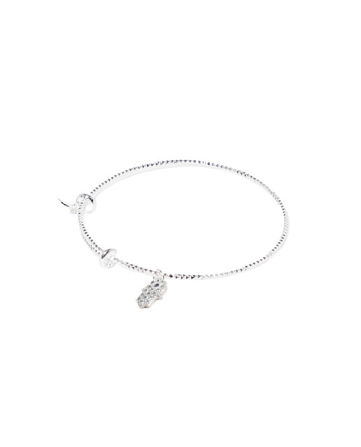 Pulsera en acero bañado en plata con circonita