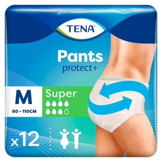 Tena Cuecas para Adultos com Incontinência Absorventes Pants Super Tamanho M embalagem 12 unidades