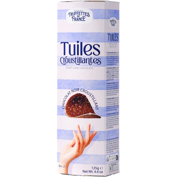 tejas crujientes de chocolate negro estuche 125 g