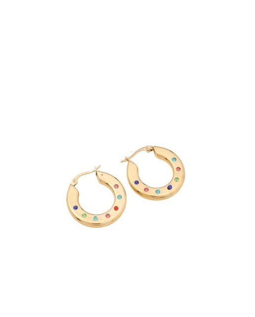 Pendientes aro con circonitas multicolor