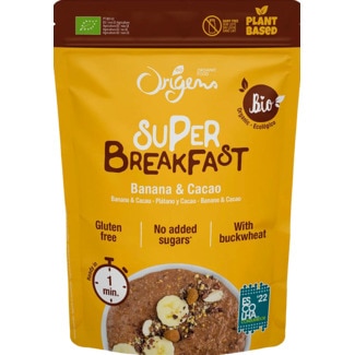 Origens Super Pequeno Almoço Energético Banana e Cacau Biológico embalagem 300 g