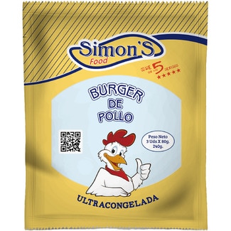 SIMON'S hamburguesas de pollo 3 unidades envase 240 g