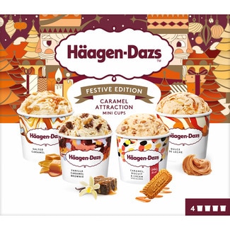 HAAGEN-DAZS Caramel Collection tarrinas de crema de helado surtidas con caramelo 4 unidades estuche 380 ml