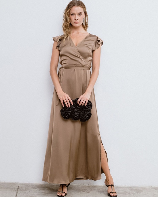 Vestido largo satinado
