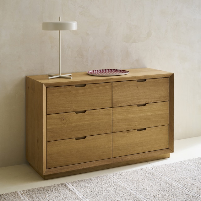Cómoda de madera de roble con 6 cajones Roger El Corte Inglés