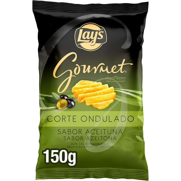 patatas fritas sabor aceituna corte ondulado bolsa 150 g neto escurrido