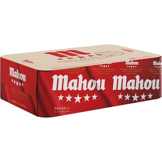 MAHOU 5 ESTRELLAS Helles Spezialbier 24er-Pack Dosen 33 cl