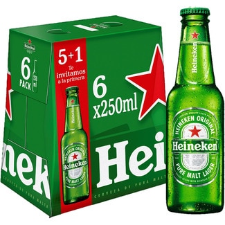 HEINEKEN Dutch lager 5-pack bottles 25 cl + 1 bottle