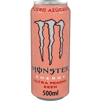 MONSTER ENERGY bebida energética con taurina y ginseng sabor Ultra Peachy Keen sin azúcar lata 50 cl