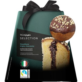 EL CORTE INGLES SELECTION panettone triple chocolate estuche 750 g
