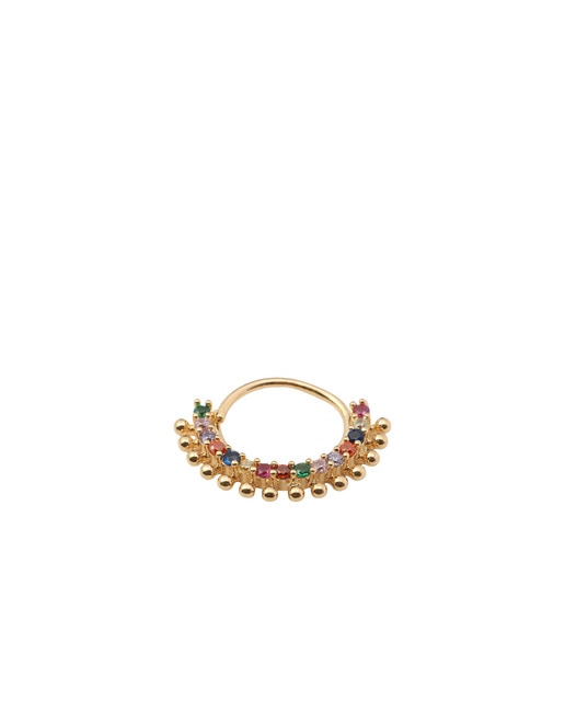Pendientes aro con circonitas multicolor