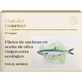 CLUB DEL GOURMET Bay of Biscay anchovy fillets in premium organic olive oil 8-10 fillets tin 55 g
