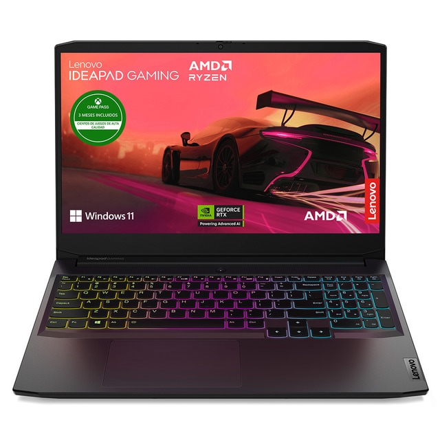 Portátil Gaming Lenovo IdeaPad 3 15ACH6, Ryzen 5-5500H, 16GB, 512GB SSD, GeForce RTX 2050 4GB, 15,6
