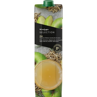 EL CORTE INGLES SELECTION Zen apple juice drink white tea lavender and elderflower 0% added sugar carton 1 l with lime blossom, lemon balm and vanilla extract