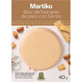 MARTIKO bloc de foie gras de pato con turrón envase 40 g