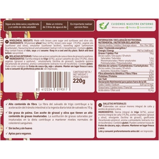 Galletas integrales sin aceite de palma paquete 220 g - Diat Radisson