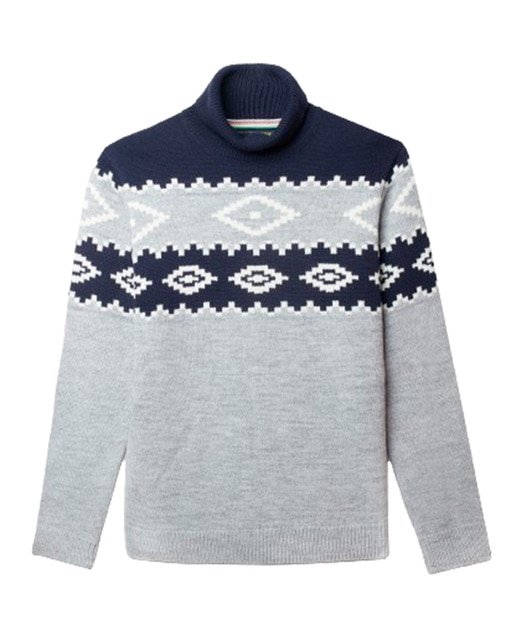 Jersey de hombre, estampado de grecas, cuello redondo.