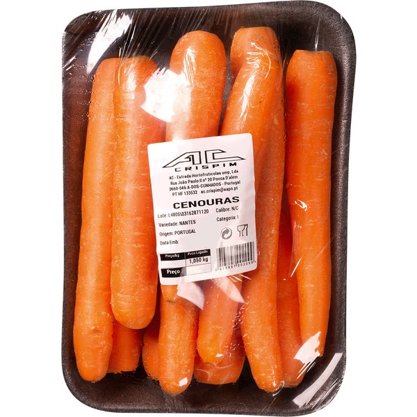 Cenoura Peso Aproximado por cuvete 1 kg