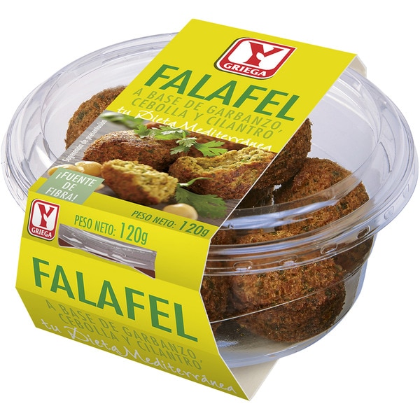 falafel made with chickpeas, onion and coriander gluten-free lactose-free tub 120 g