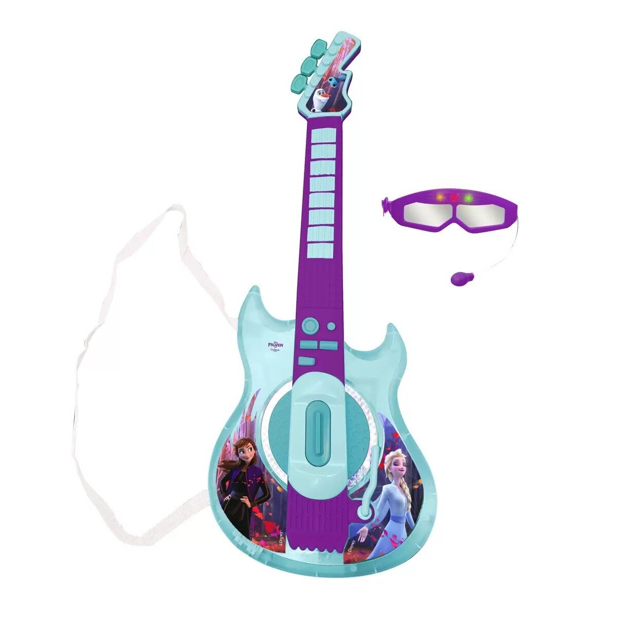 Imagem 0 de Guitarra Eletrônica Luminosa e Óculos com Microfone Integrado Disney Frozen