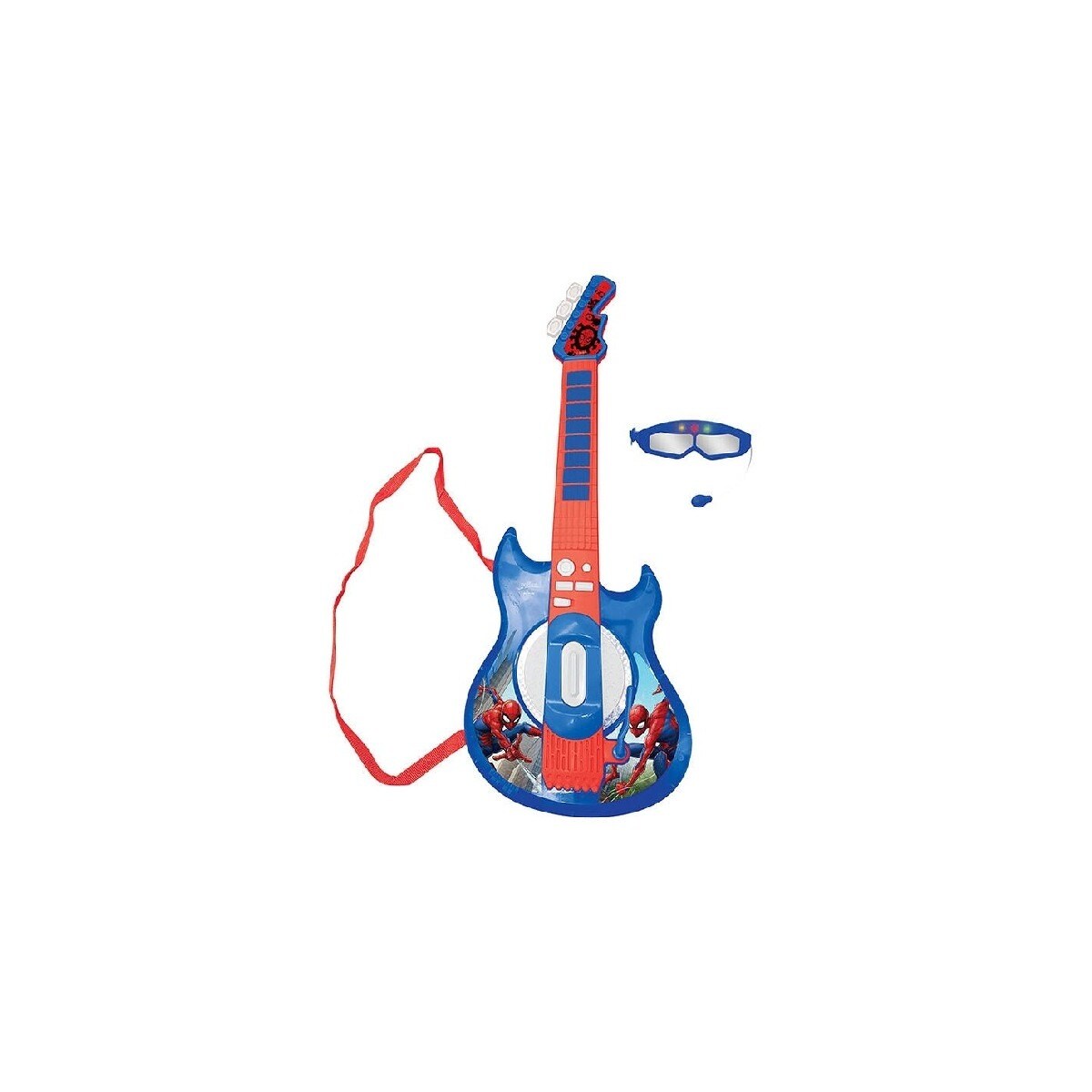 Imagem 0 de Guitarra eletrônica luminosa com óculos e microfone integrado - Spider-Man Lexibook