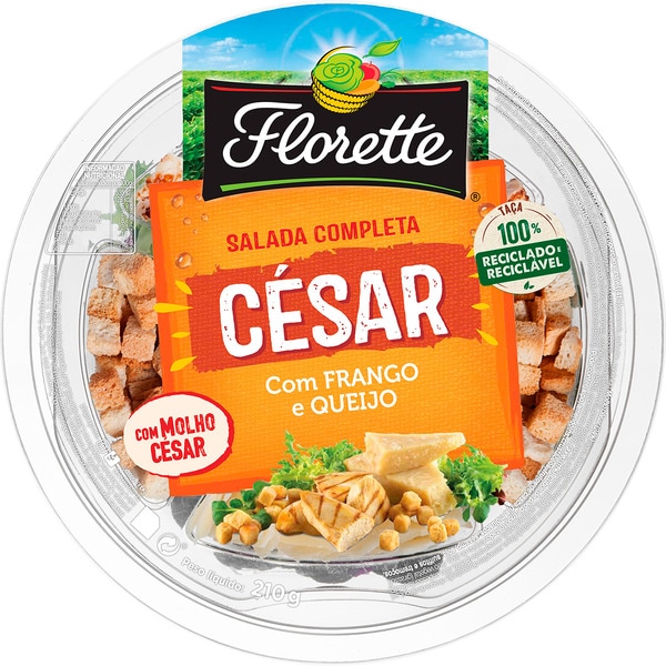 Salada Completa César com Frango e Queijo embalagem 205 g