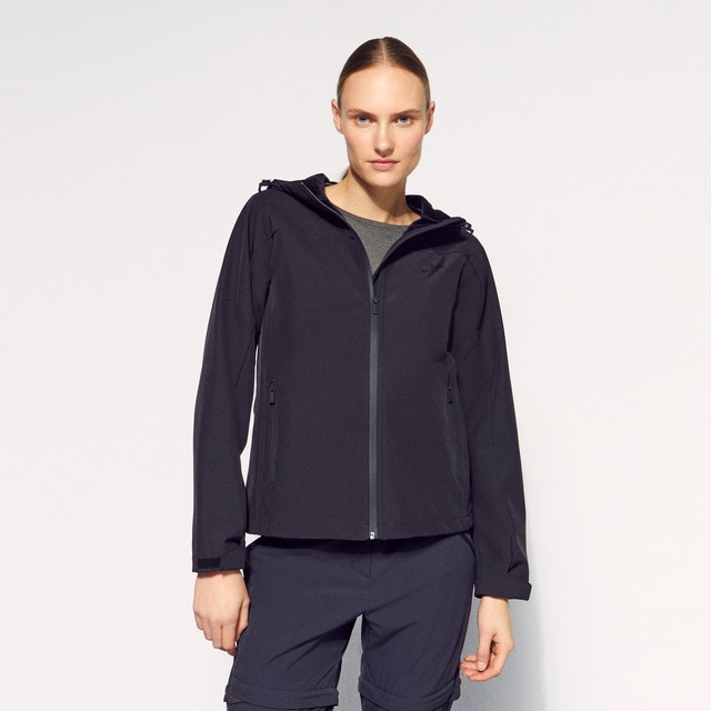 Softshell con capucha de montaña de mujer