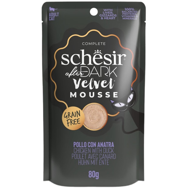 After Dark Feuchtfutter für ausgewachsene Katzen Hühnchenmousse und Ente Behälter 80 g