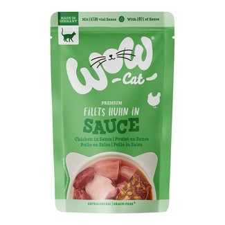 WOW comida húmeda para gatos adultos con pollo en salsa envase 85 g