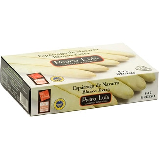PEDRO LUIS espárragos blancos extra IGP de Navarra gruesos 8-12 piezas lata 250 g neto escurrido