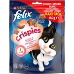 Crispies salmon and trout flavour cat snacks bag 180 g