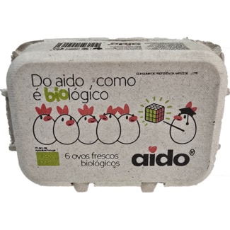 Casa do Aido Ovos Biológicos Natura embalagem 6 unidades