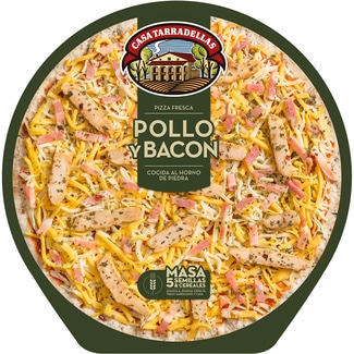 CASA TARRADELLAS Chicken and bacon pizza with 5 seeds & cereal base container 410 g