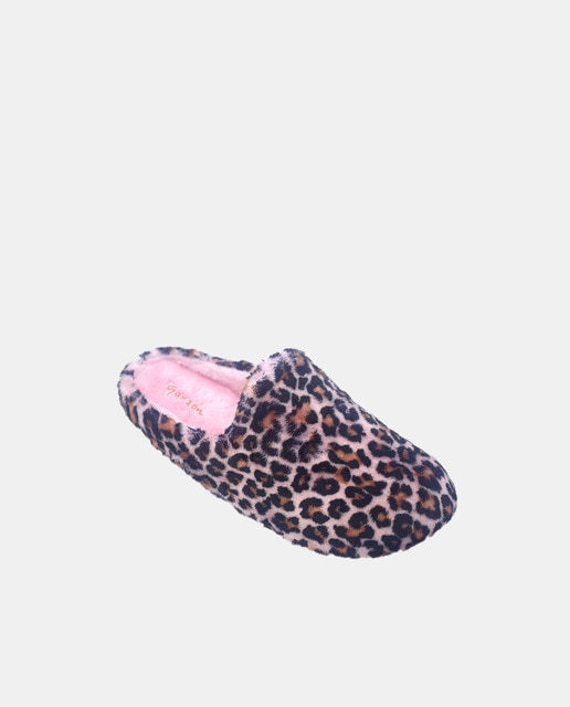Zapatilla infantil destalonada estampado de leopardo