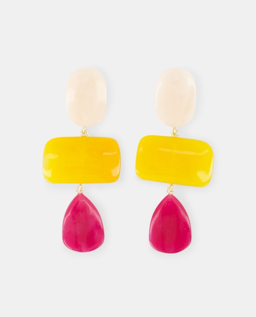 Pendientes piedras triple de mujer