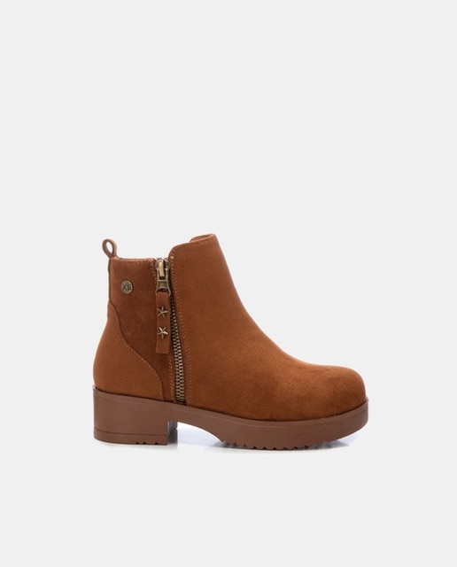 Botín niña antelina camel