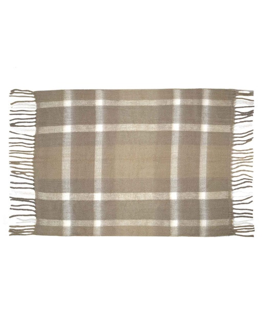 Manta lana tartan beige 125x150cm