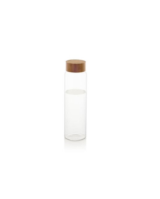 Botella vidrio t/bambú ø8x26,5/1l
