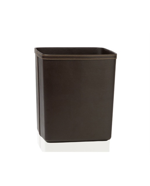 Papelera marron ef piel 25x21x29