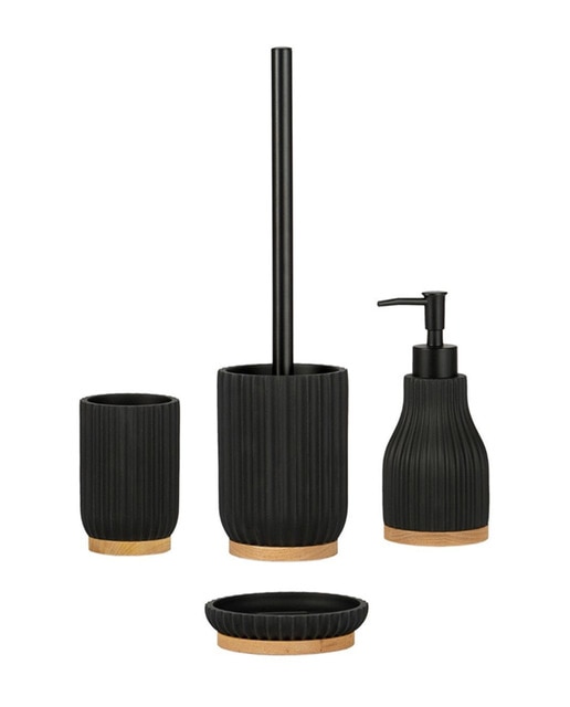 Portacepillo resina madera negro