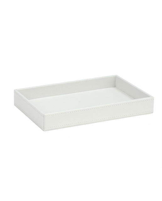 Bandeja ef. piel blanca 23x14,5x3cm