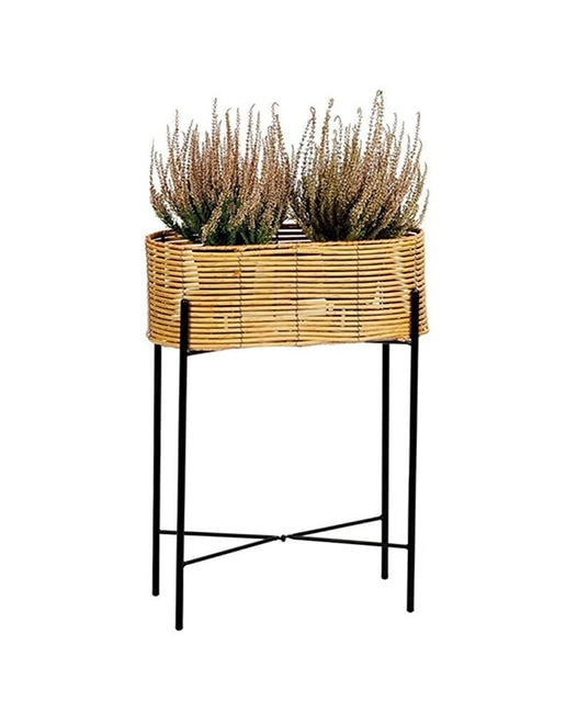 Macetero met rattan sint. 49x20x66