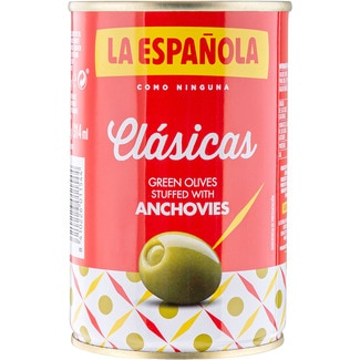 LA ESPAÑOLA Clásicas Mit Anchovis gefüllte Oliven Dose 130 g netto Abtropfgewicht