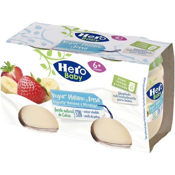 banana and strawberry yogurt gluten-free ages 6+ months 2-pack 120 g