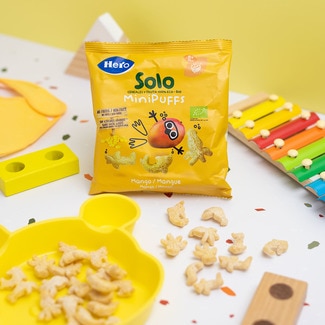 Mini puffs snacks de mango ecológicos desde 8 meses bolsa 18 g - Hero Solo
