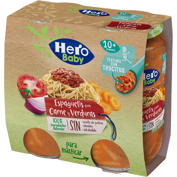 jars of spaghetti with meat and vegetables for chunks 10 months 2-pack containers 235 g