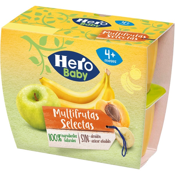 tarrinas de multifrutas selectas desde 4 meses pack 4 envases 100 g