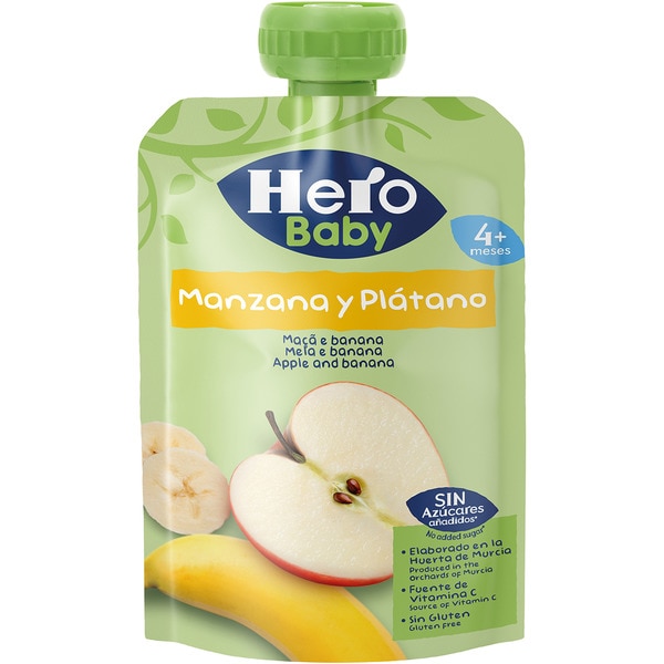 bolsita de manzana y plátano sin gluten desde 4 meses 100 g