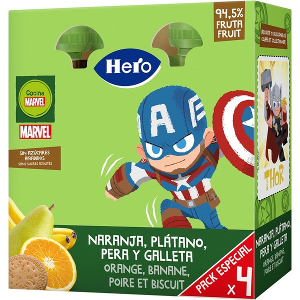 ¡Mi fruta! Beutel Orange, Banane und Keks ab 12 Monaten 4er-Pack Einheiten 100 g